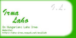 irma laho business card